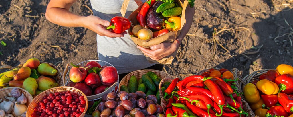 A woman buys fruits and vegetables at a farmers market. Selective focus. - BBQ News