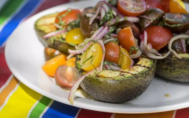 Grilled Avocado with Cherry Tomatoes