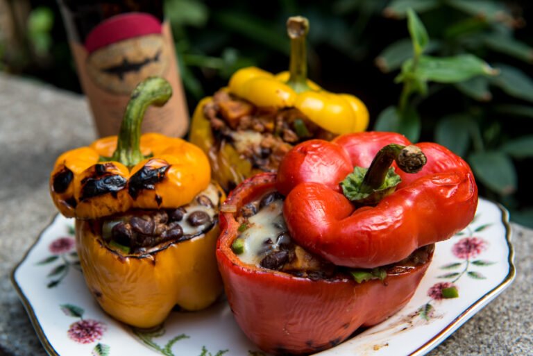 Quinoa and Black Bean Stuffed Bell Peppers