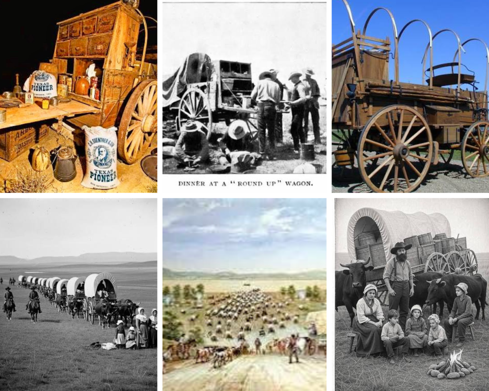 Tits_3 American Frontier Settlers on the trail/Chuckwagons Collage